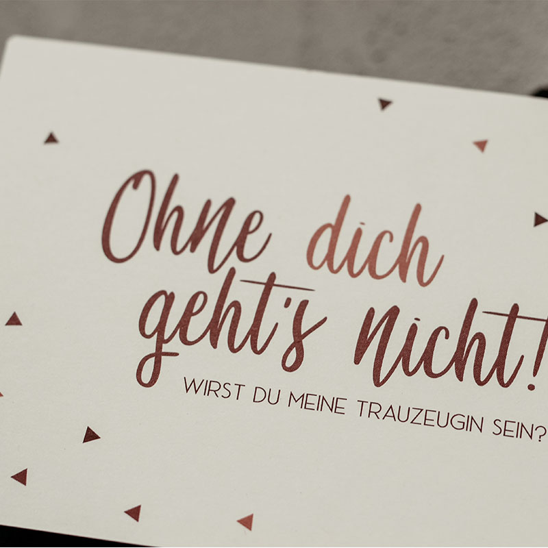Trauzeuginnen-Postkarte "Ohne dich" (rosa)
